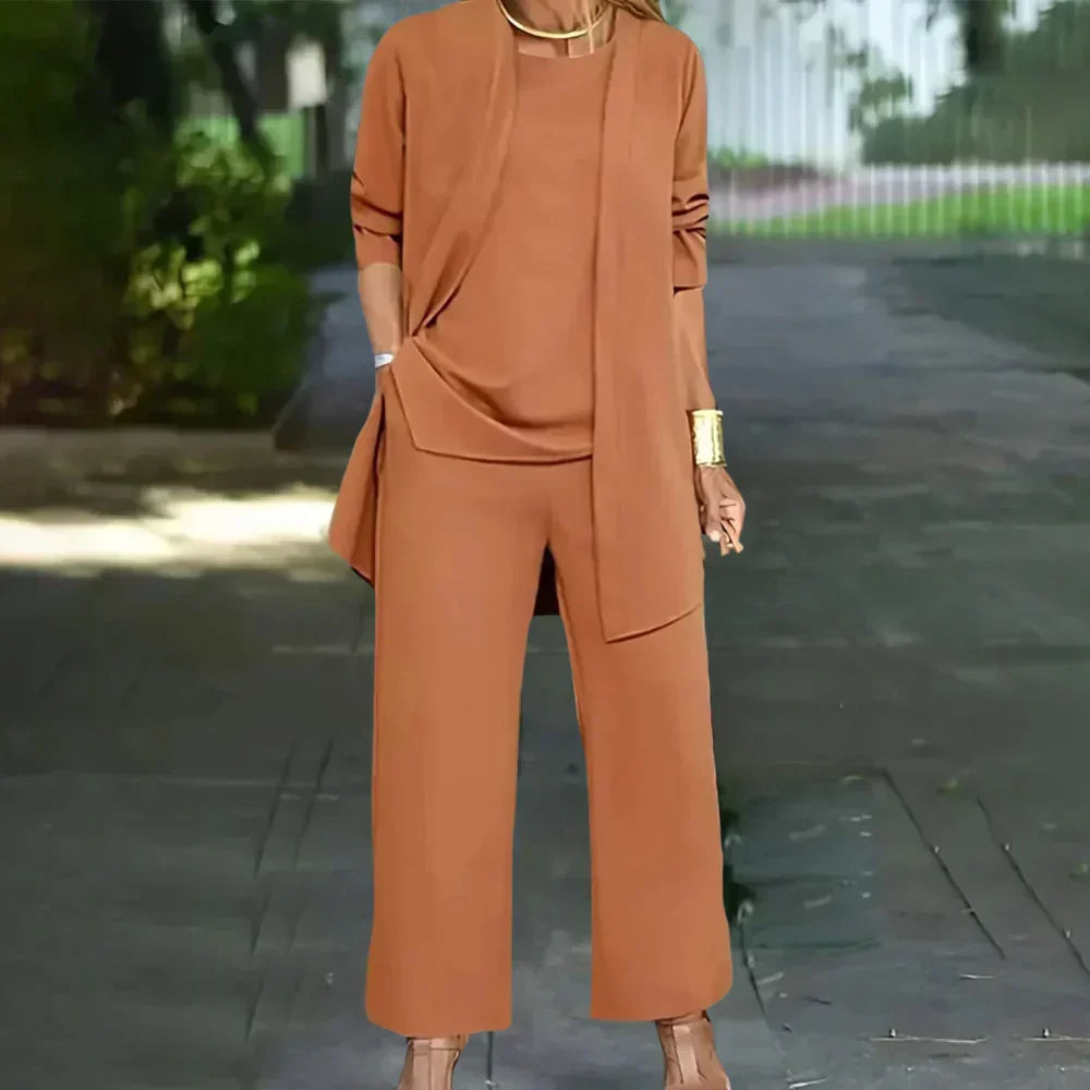 Women's Three-Piece Trouser Suit – Tailored Pantsuit Set