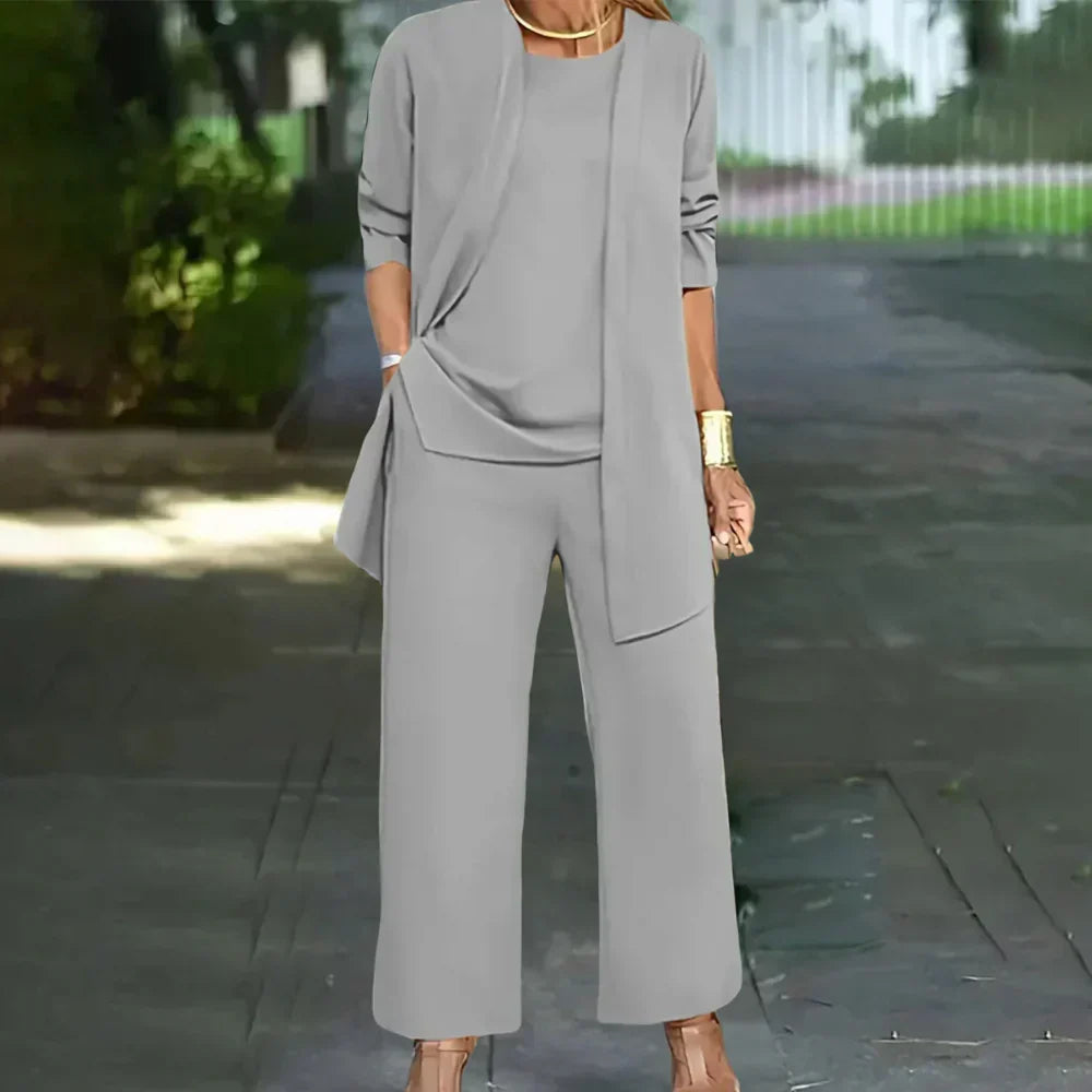 Women's Three-Piece Trouser Suit – Tailored Pantsuit Set