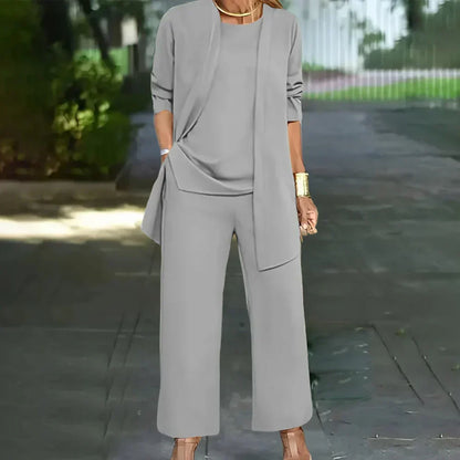 Women's Three-Piece Trouser Suit – Tailored Pantsuit Set