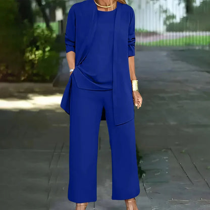 Women's Polished Three-Piece Pantsuit – Smart Formal Set