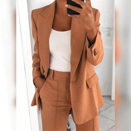 Women's Notch Lapel Blazer and Trouser Set – Professional Suit